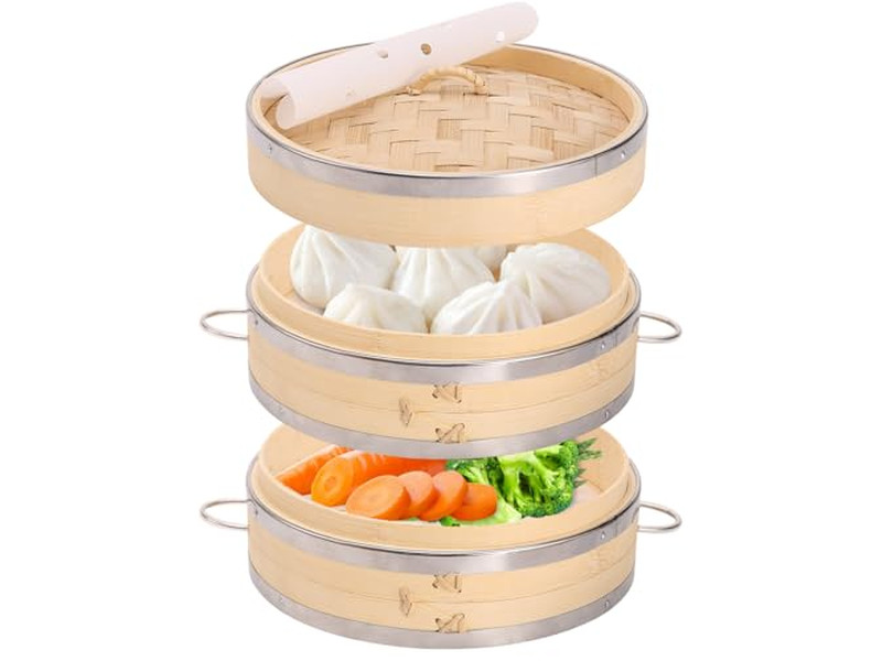 وعاء ذهبي للأرز بالغاز وأعشاب البحر سلة بخار الخيزران