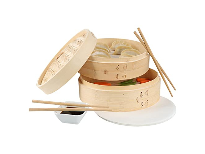 مبخرة يابانية من الخيزران سلة بخار الخيزران