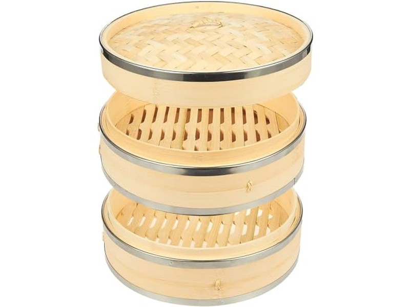 سلة بخار الخيزران ذات طبقتين من مصنع الخزائن