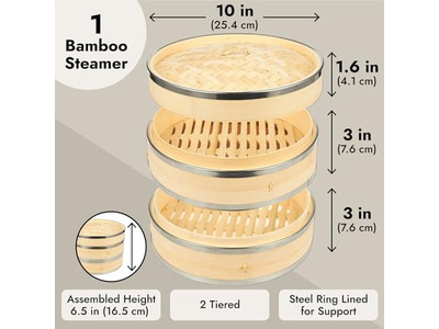 سلة بخار الخيزران ذات طبقتين من مصنع الخزائن