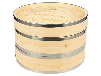 سلة بخار الخيزران ذات طبقتين من مصنع الخزائن