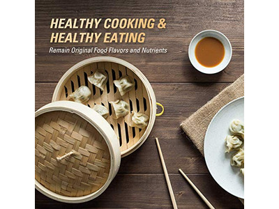 سلة بخار الخيزران بثلاث طبقات للمطبخ