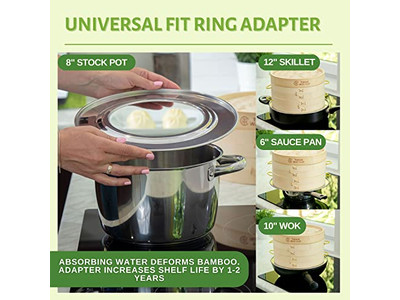 سلة بخار الخيزران قابلة للطي 10 بوصة