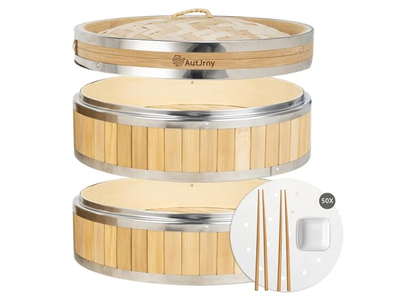 مجموعات أواني الطهي سلة بخار الخيزران