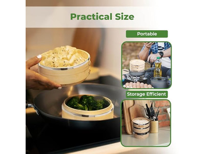 سلة بخار الخيزران للمأكولات البحرية والديم سوم