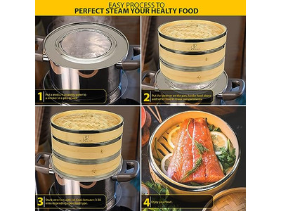 حاوية البخار سلة بخار الخيزران