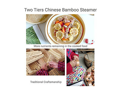 أواني طهي بالبخار للطعام سلة بخار الخيزران