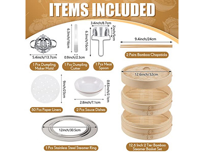 مجموعات أواني البخار سلة بخار الخيزران