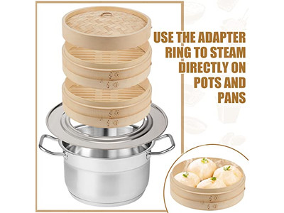 مجموعات أواني البخار سلة بخار الخيزران