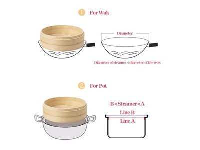 سلال بخار الخيزران المتنوعة